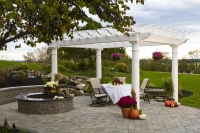Vinyl Round Column Artisan Pergola