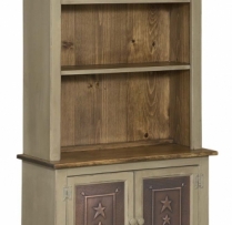 IE-64T Bookcase with base and tin doors 32wx13dx64h