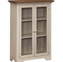 J-123 Small Bookcase with Glass 31wx14dx44h