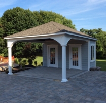 14x20 Avalon With Hardie Plank siding, Two pre-hung 15 lite doors