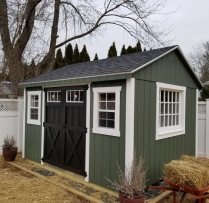 10x12 Deluxe Cape Cod with Transom windows and 18 Lite Pine Sash Windows