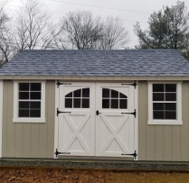 12x16 Deluxe Cape Cod with Carriage Doors with Larger 24x36 Windows