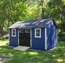 10x16 Deluxe Cape Cod with Transom with Transom Windows in the Doors