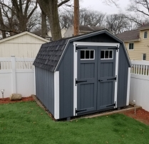 8x10 Deluxe Mini Barn With Tansom Windows