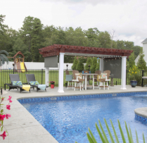 8x16 Pergola w/ Curtains and Canopy