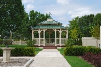 12' x 16' Vinyl Oval Gazebo Green Metal