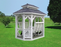 White Vinyl Gazebo Swing