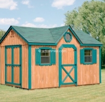 A-Frame Dormer Green Trim