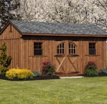 10x18 Quaker Charcoal Grey Shingles, Mushroom Stain, Carriage Door, Vents