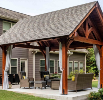 Kingston Pro Timber Frame Pavilion in Jefferson GA - Side corner of Kingston Pro Timber Frame Pavilion in Jefferson GA