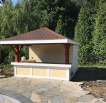 12 x 16 Siesta with T-1-11 siding , timberframe columns with royal trim bar front