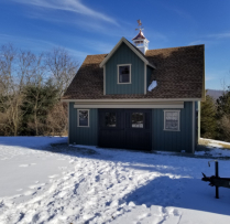 20x24 Patriot 2 Story 12 Pitch A Frame 7'9" Walls 12" Overhangs 4 24x36 Windows Classic Vents 10' Rolling Doors 8' Dormer with Window 20' Rolled Vent Double Doors with Transom Trim Shutter Combo Heritage Square Savannah Cupola