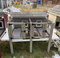 Double Rabbit Hutch w/ Litter Tray