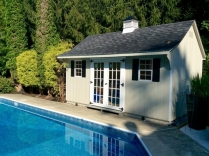 10x16-Traditional-Poolside upgraded 15 Lite Doors Black top Cupola
