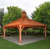 24 x 24 Grand Estate Pavilion with Metal Roof Cupola
