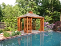 10' x 12' Traditional Wood Pavilion Lattice Corners