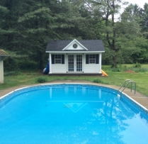 10x14 Victorian Pool House with Vinyl.